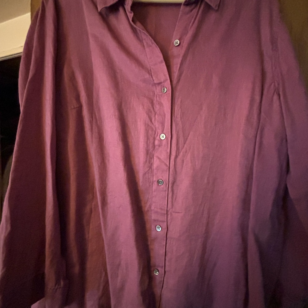 J Jill Button Down Blouse NWT. Linen Size 2x